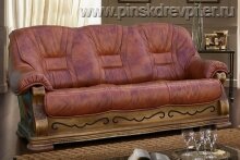 Трёхместный кожаный диван Консул 21 (120 гр., 3М) Пинскдрев